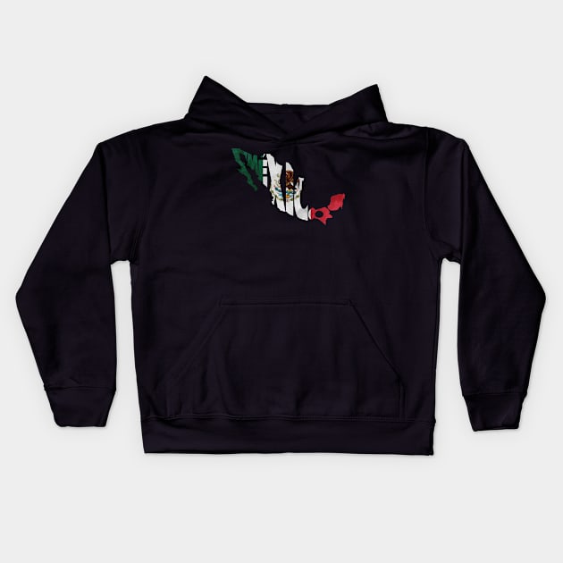 Mexico Typo Map Kids Hoodie by inspirowl